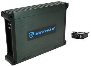 Rockville DBM12 2000w 2 Ohm Marine/Boat Mono Amplifier Amp w/Covers+Bass Remote