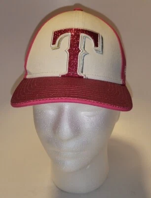 Texas Rangers New Era 9FORTY Girl's Youth Child Cap Hat - Ultra Rare - Glitter! - Image 1 of 4