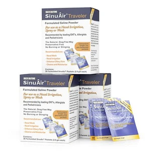 SinuAir 2.5 Gram Saline Packets 90 Convenient Refill Packs for Nasal Irrigation - Picture 1 of 8