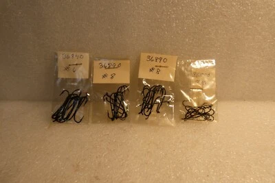 (48) MUSTAD 36890 SALMON HOOKS FLY TYING BULK PACKED SIZE 6 - 8 - 10 - Image 1 of 3