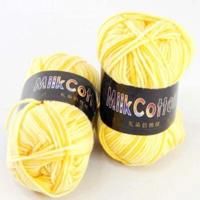 AIPYARN 2Ballsx50gr Cotton DK Baby Crochet Yarn Hand-dyed Wool Socks Knitting 02 - Image 1 of 4