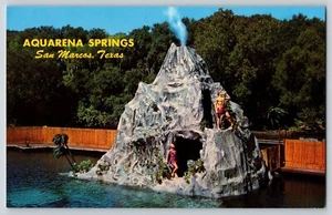 Postcard Aquarena Springs - Mermaid Island Volcano - San Marcos Texas - Picture 1 of 2