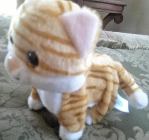 Kid Connection Yellow Tabby Kitty Cat i Walking Meowing 6 mini plush - Picture 1 of 3