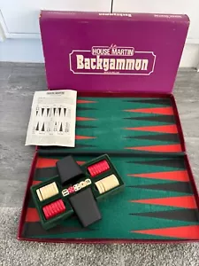 Vintage Backgammon von House Martin Schonhülle und Klappkoffer Brett komplett - Bild 1 von 10