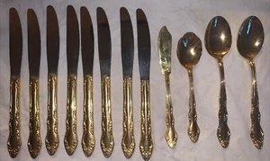 Supreme Cutlery by Towle Gold Electroplated Stainless Steel~Assorted 12 Pieces - Picture 1 of 7