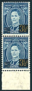 KGVI 3½d 1941 surcharge pair, Immaculate MNH • FREE POST • - Foto 1 di 1