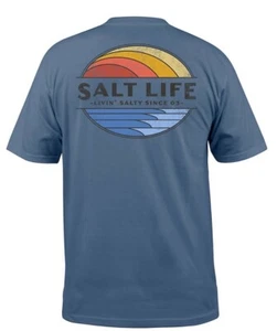Camiseta manga corta SALT LIFE COSTERO AZUL "VINTAGE RAYS" HOMBRE XXXL/3X - Imagen 1 de 2
