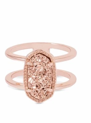 NWT Women’s KENDRA SCOTT Elyse Rose Gold Ring in Rose Gold Drusy Size 6 - Image 1 of 4