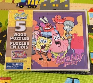SpongeBob SquarePants 5 wood puzzles - Picture 1 of 2
