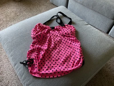 Top/top de baño para mujer talla 1X marca Joe Boxer rosa intenso/con lunares negros Foto 1 de 2