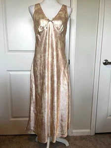 Vintage Jones New York Floral Satin Nachthemd Schlupfkleid Gr. Medium Negligee Maxi Glam - Bild 1 von 8