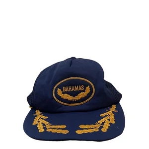 Vintage Barbados Bahamas Blue Mesh Back Adjustable Snapback Trucker Hat Cap - Picture 1 of 3