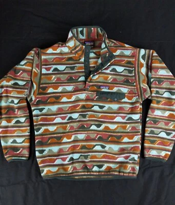 Suéter Patagonia Synchilla Para Hombre M Delta Cinder Rojo Suroeste Snap Azteca Foto 1 de 4