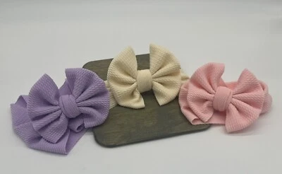 3 Handmade Baby Hair Bow Wrap Lot - Image 1 of 2