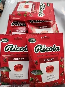 Lot of 5 bags Ricola Cherry Menthol Cough Relief 19 Drops Per Bag Exp 05/2026 - Picture 1 of 3
