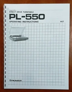 Pioneer PL-550 Turntable Owners Manual - Picture 1 of 3