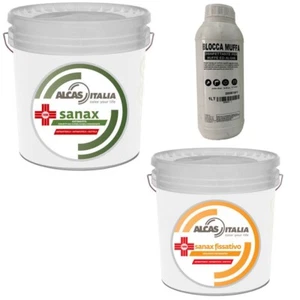 KIT ANTIMUFFA ALCAS, BLOCCA MUFFA, FISSATIVO, SANAX LAVABILE . - Foto 1 di 1