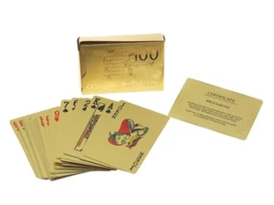 Hochwertige Pokerkarten mit 24K Goldfolie Gold Spielkarten 52 Blatt Premium - Bild 1 von 2