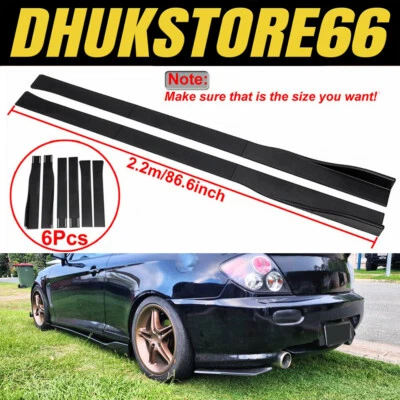 Glossy For Hyundai Tiburon 86.6" Side Skirts Extension Rocker Splitter Panel Lip - image 1 of 4