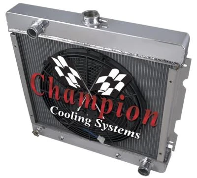 2 Row KR Champion Radiator,16" Fan-1970-1972 Plymouth Valiant Small Block V8 Eng - Image 1 of 4