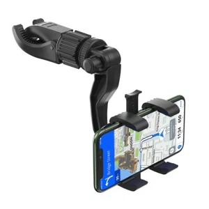 Phone Holder 360° Rotatable Adjustable Rearview Mirror Car Mount Clip For Phones - Picture 1 of 13