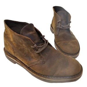 Men's Clarks Bushacre Desert Chukka Boots Brown Size 10.5 Lace Up Leather - Picture 1 of 11