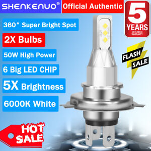 For Honda CN250 Helix 1986-2007 2X 9003 H4 LED Headlights Bulbs 55W Super White