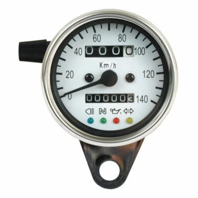Mini Tachometer mit Kontrolleuchten weiss Speedometer für Japan und USA Motorrad - Bild 1 von 4