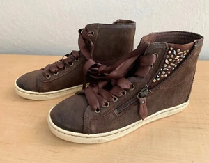 NEU NIE GETRAGEN UGG BLANEY CRYSTALS DAMEN HIGH-TOP SNEAKER WILDLEDER BRAUN US6 - Bild 1 von 7