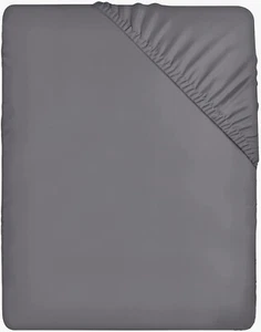 Utopia Bedding Fitted Sheet Double, Grey - Deep Pocket 14 inch (35 cm) - Picture 1 of 4