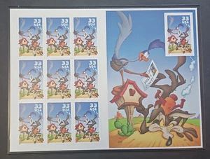 SCOTT 3392 BOOKLET PANE ROAD RUNNER NO DIE CUT 10TH STAMP - Picture 1 of 1