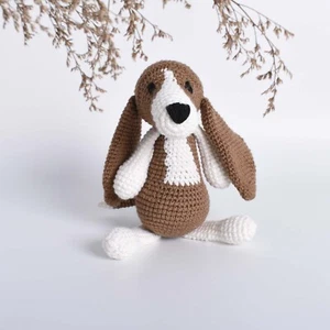 Basset Hound, Hush Puppy Amigurumi Crochet Stuffed Dog Kid Toy High Quality - Picture 1 of 3