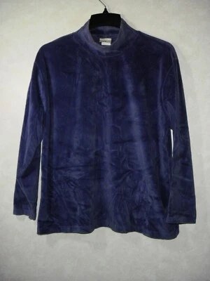 L L Bean Pullover Women Purple Velvet Mock Neck Long Sleeve - Image 1 of 4