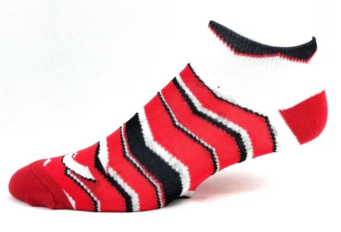 Cincinnati Reds Baseball Ladies Red White & Black Chevron Ankle Socks Cover