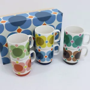 Juego de seis tazas apilables Orla Kiely impresión atómica - SEGUNDOS - Imagen 1 de 4