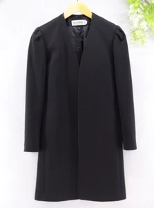 Vintage Diane Von Furstenberg Sz 4 Black Wool Duster Blazer Jacket Career Luxury - Picture 1 of 8