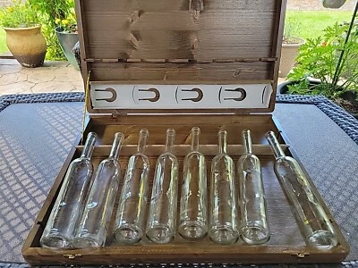 8 PIEZAS VILLA MASSARI 200 ml Botellas Vacías En Caja De Madera Foto 1 de 4