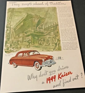 1949 Kaiser Special - Vintage Automotive Print Ad / Wall Art - Aircraft Carrier - Picture 1 of 5
