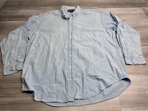 Vintage 90s Ralph Lauren Chambray Denim Blaire Button Down Blue Shirt Mens 2XL - Picture 1 of 10
