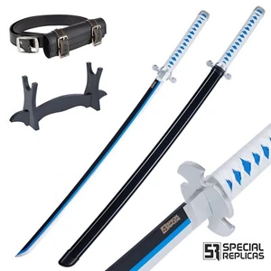 Katana Demon Slayer Kamado's Nichirin Wooden Sword plus belt and stand JT10014 - Picture 1 of 16