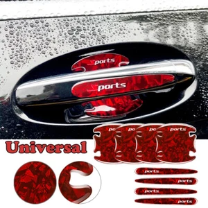 8PCS Red Car Door Handle Bowl Sticker Protector Cover Anti-Scratch Accessories - Picture 1 of 5