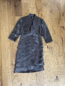 Adrianna Papell Special Occasion Dress Size 4 Lavender Shutter Pleat Formal - Picture 1 of 10