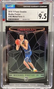 2018-19 Panini Chronicles Michael Porter Jr #582 Obsidian Preview Rookie CGC 9.5 - Picture 1 of 2