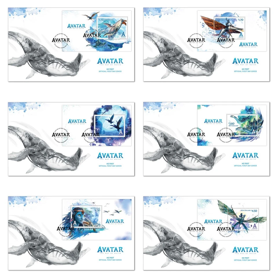 New Zealand - 2023 First Day Covers- Avatar The Way of Water Set of 6 Mini Sheet - Image 1 of 1