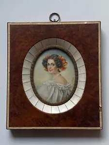Auguste Strobl - hochwertige Miniaturmalerei - signiert - Gerahmt 13 x 11,5 cm - Picture 1 of 5
