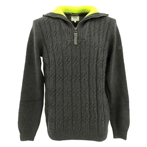 CAMEL ACTIVE Herren Sweater Pullover Troyer Zopfmuster charcoal grau 28101 - Picture 1 of 2