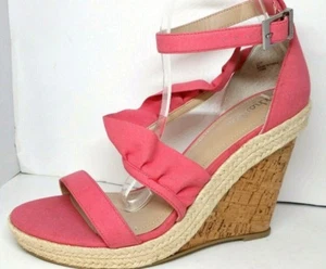 Charles By Charles David Brooke Ruffled Espadrille Wedge Sndl Pink 10M MSRP $100 - Bild 1 von 9