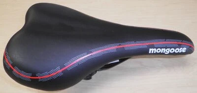 MONGOOSE BLACK/WHITE/RED ROAD BICYCLE SADDLE/SEAT BIKE PARTS 425 - Image 1 of 4