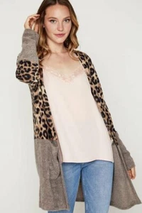 Hailey & Co. Animal Print Long Sleeve Open Front Cardigan Size Large-CLEARANCE!! - Picture 1 of 7
