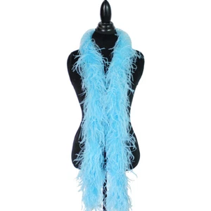 Aqua Blue 2ply Ostrich Feather Boa Scarf Prom Halloween Costumes Dance Decor - Picture 1 of 1